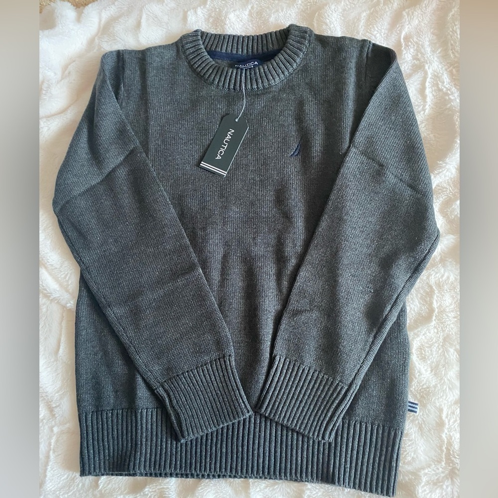 Nautica Boys Charcoal Crewneck Sweater